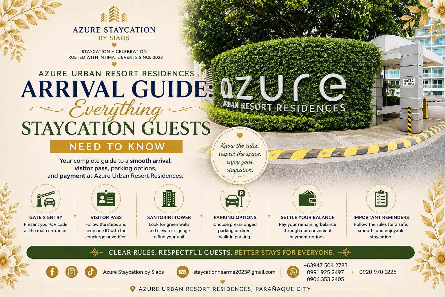 Azure Urban Resort Residences Arrival Guide