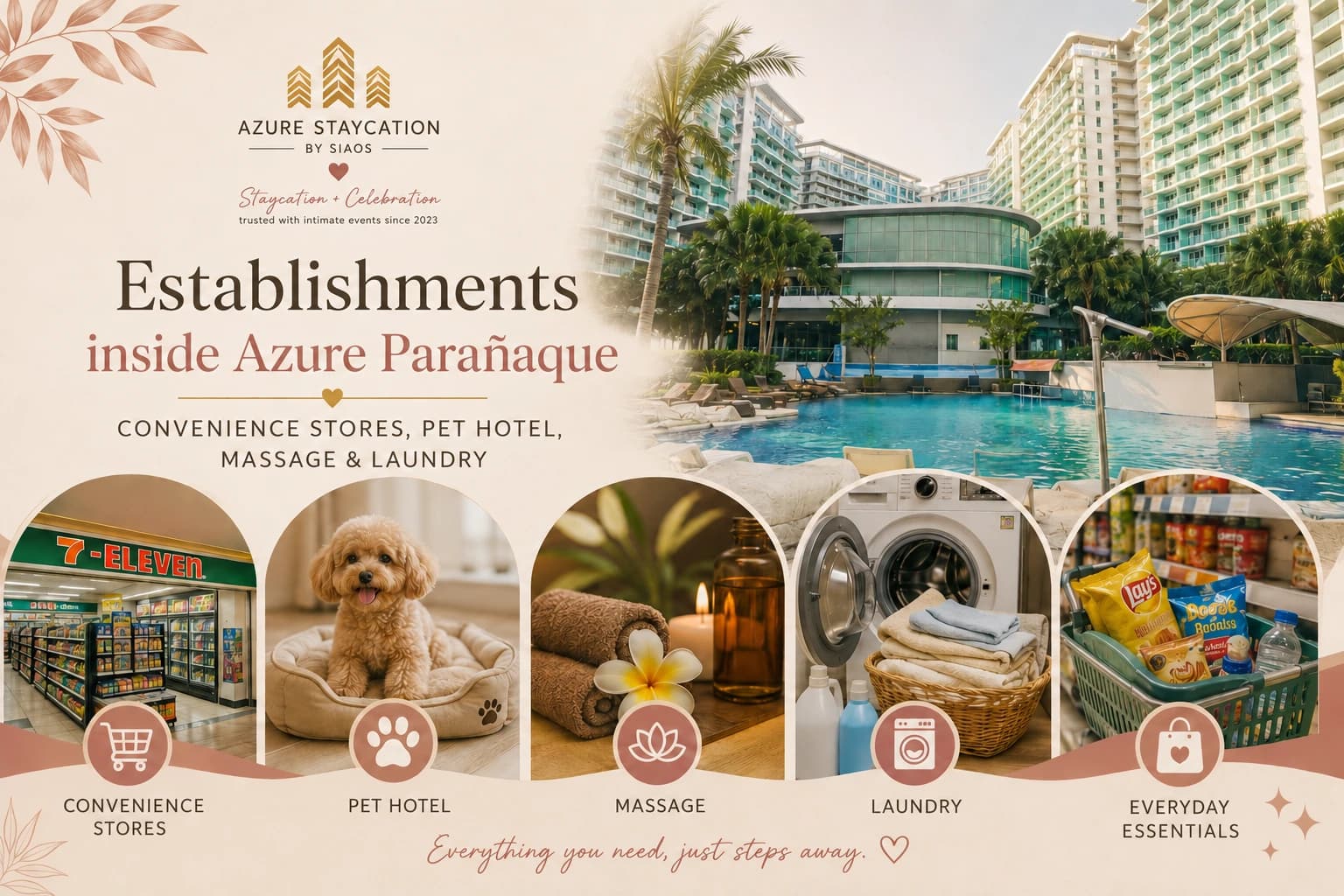 Establishments Inside Azure Parañaque: Convenience Stores, Pet Hotel, Massage & Laundry