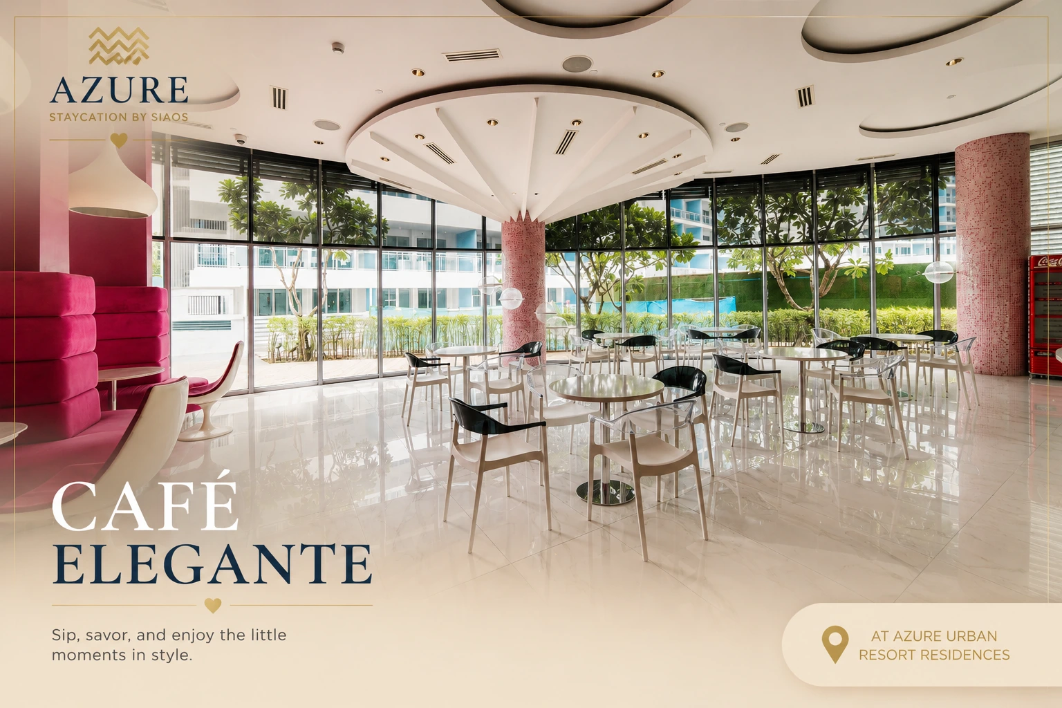 Café Elegante inside Azure Clubhouse