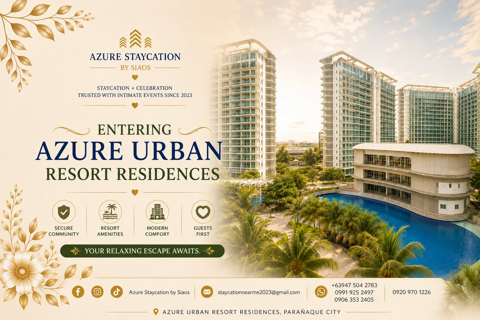 Azure Urban Resort Residences main entrance and grounds