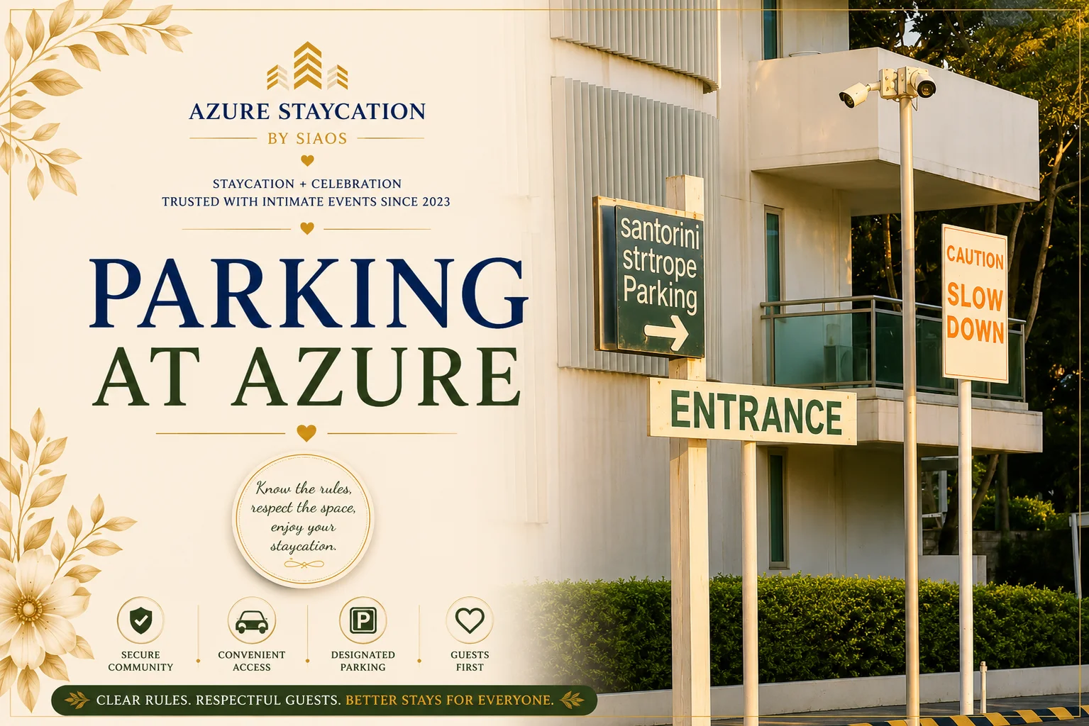 Parking signage at Azure Urban Resort Residences, Santorini Tower