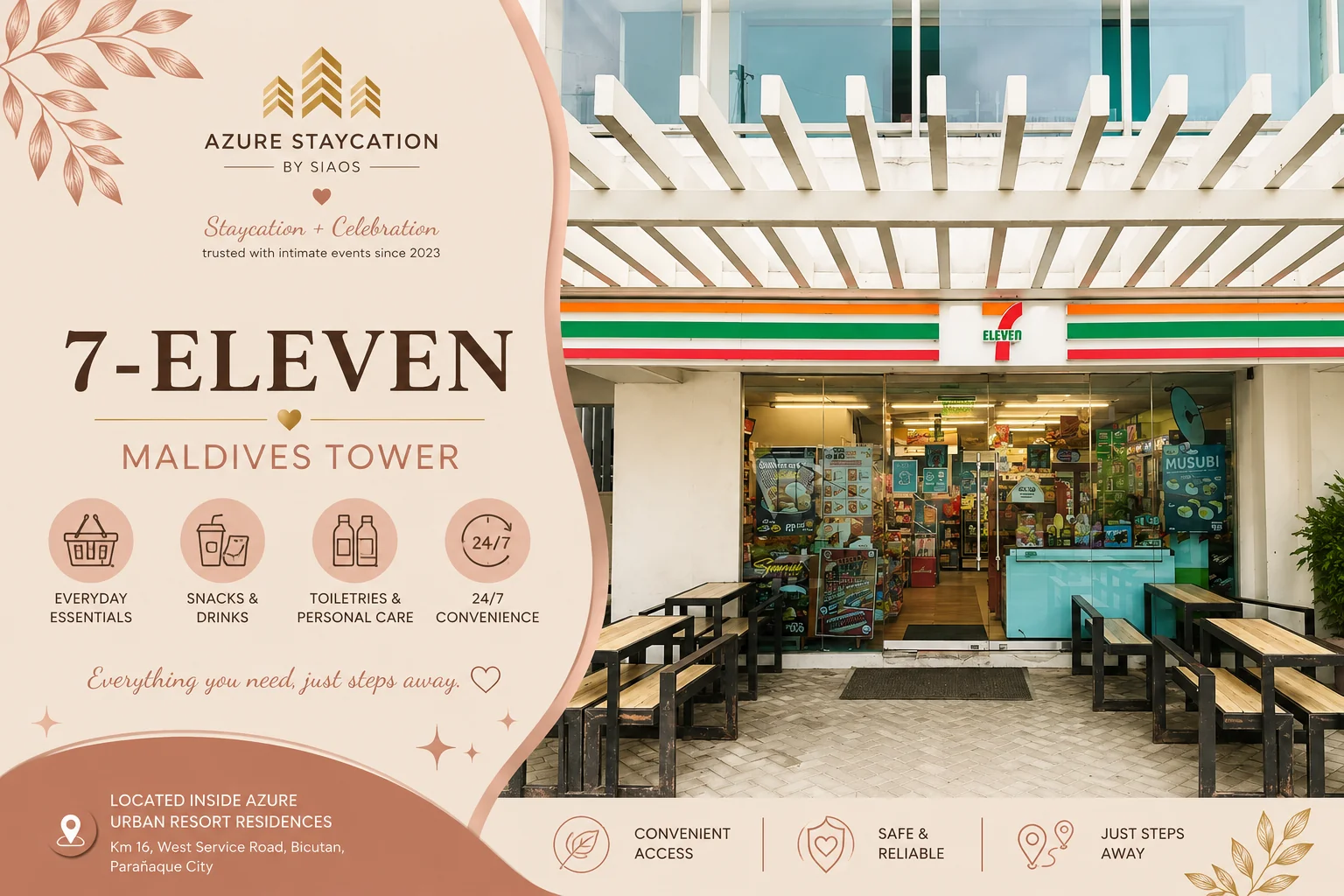 7-Eleven convenience store at Maldives Tower, Azure Urban Resort Residences