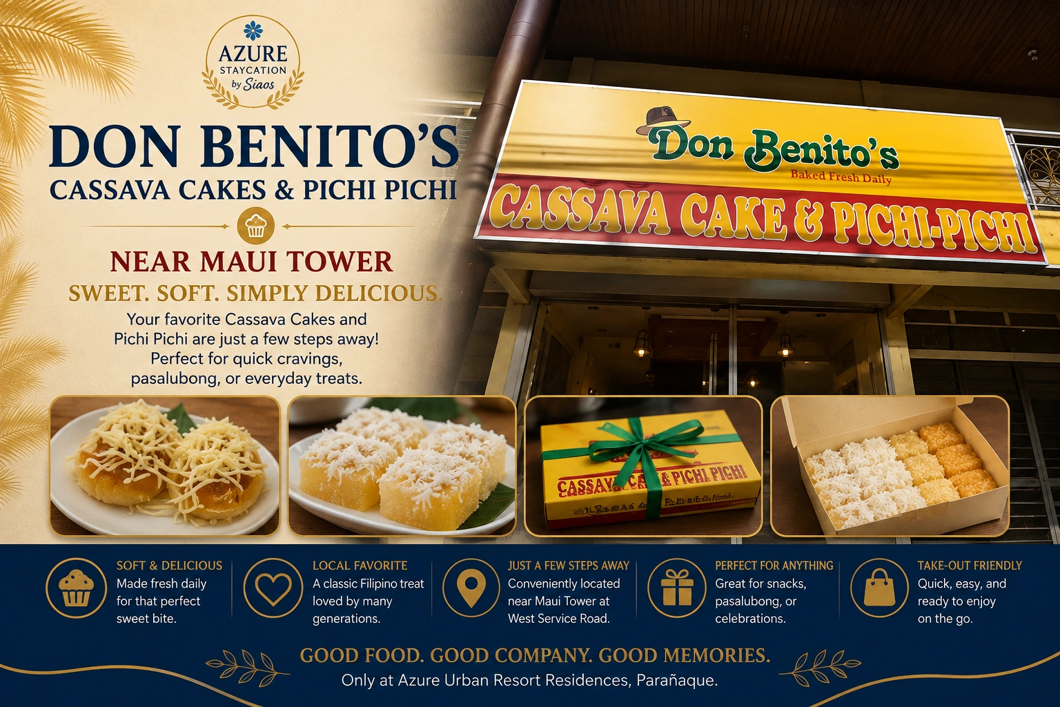 Don Benito Cassava Cake and Pichi Pichi Filipino kakanin shop near Azure Urban Resort Residences, Bicutan