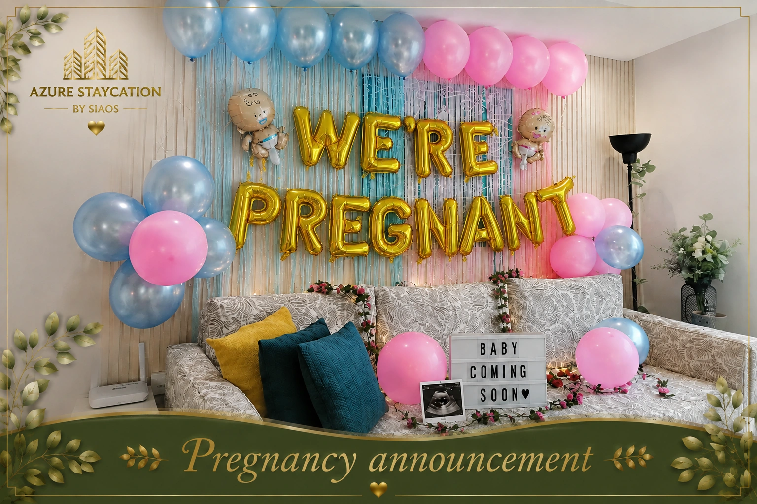Pregnancy announcement at Azure Urban Resort Residences