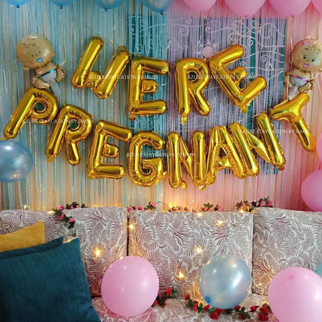 Pregnancy announcement / gender reveal set up — photo 9